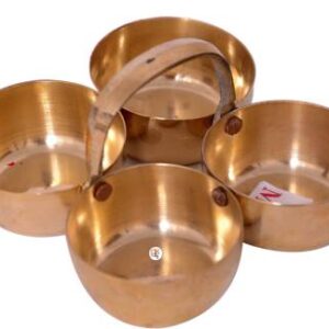 Brass 4 Katori In One For Pooja Brass  (1 Pieces, Gold)