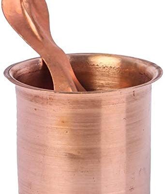 Copper Panch Patra Glass with Spoon, Poojan Purpose, Home Temple