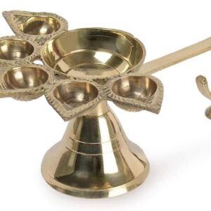 Original Brass Panch ARTI , KAPOOR , DHOOP ARTI Ideal (NO.3)