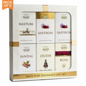 Bansi Combo oPremium Wet Dhoop Stick - Set of 6 Packs (Oudh/Sandal/Rose/Saffron/Kasturi/Loban)